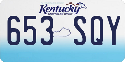 KY license plate 653SQY