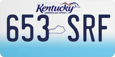 KY license plate 653SRF