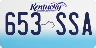 KY license plate 653SSA