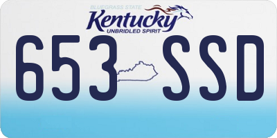 KY license plate 653SSD