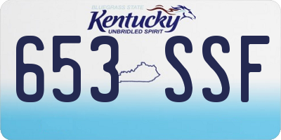 KY license plate 653SSF