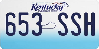 KY license plate 653SSH