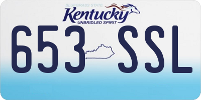 KY license plate 653SSL