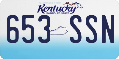 KY license plate 653SSN