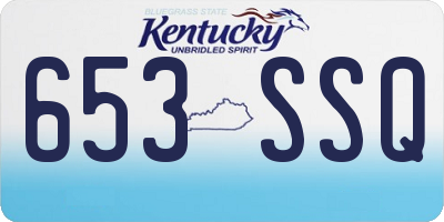 KY license plate 653SSQ