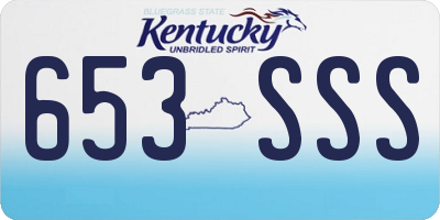 KY license plate 653SSS