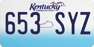 KY license plate 653SYZ