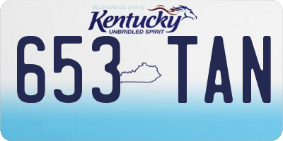 KY license plate 653TAN