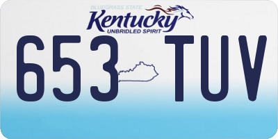 KY license plate 653TUV