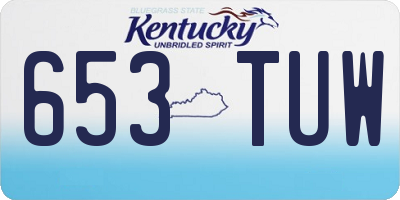 KY license plate 653TUW