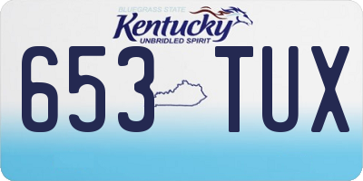 KY license plate 653TUX