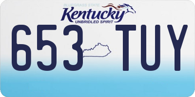 KY license plate 653TUY