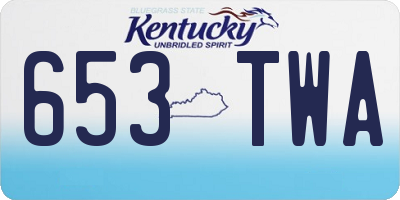 KY license plate 653TWA