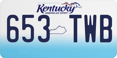 KY license plate 653TWB