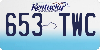 KY license plate 653TWC