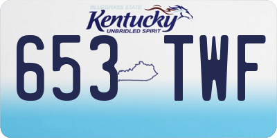 KY license plate 653TWF