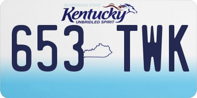 KY license plate 653TWK
