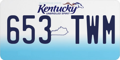 KY license plate 653TWM