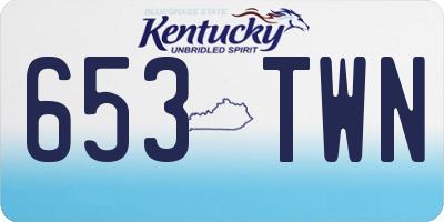 KY license plate 653TWN