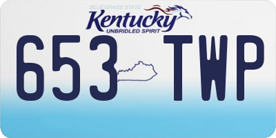 KY license plate 653TWP