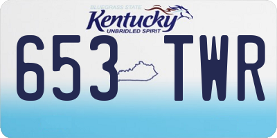 KY license plate 653TWR