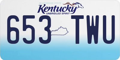 KY license plate 653TWU