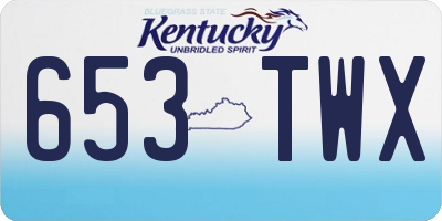 KY license plate 653TWX
