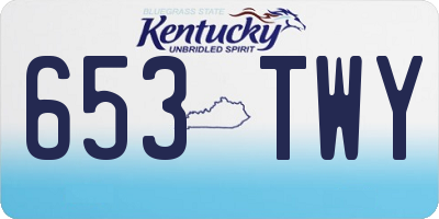 KY license plate 653TWY