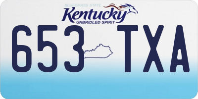 KY license plate 653TXA