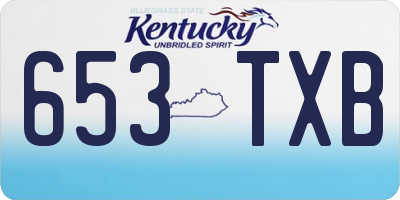 KY license plate 653TXB