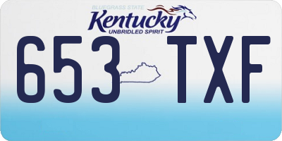 KY license plate 653TXF