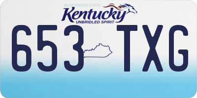 KY license plate 653TXG