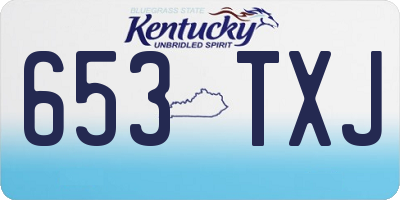 KY license plate 653TXJ