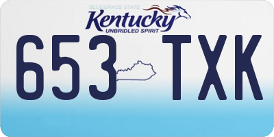 KY license plate 653TXK