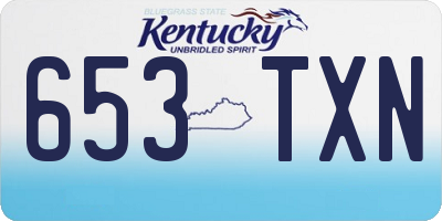 KY license plate 653TXN