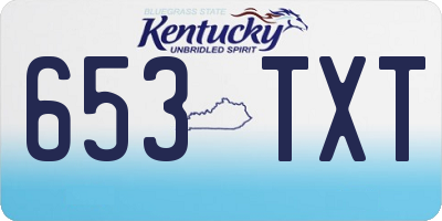 KY license plate 653TXT