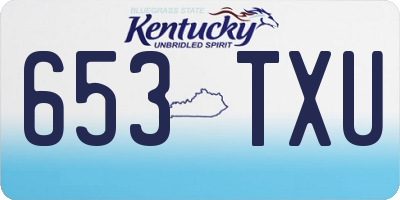 KY license plate 653TXU