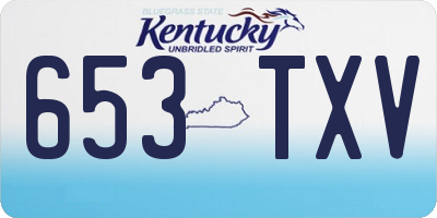 KY license plate 653TXV