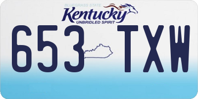 KY license plate 653TXW