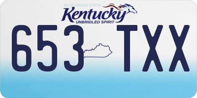 KY license plate 653TXX