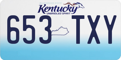 KY license plate 653TXY
