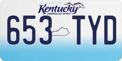 KY license plate 653TYD
