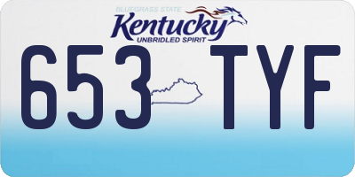 KY license plate 653TYF
