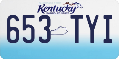 KY license plate 653TYI