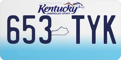KY license plate 653TYK