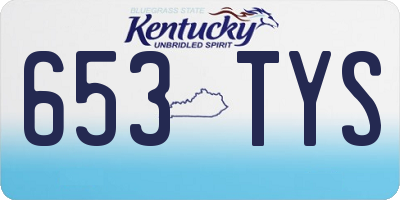KY license plate 653TYS