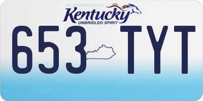 KY license plate 653TYT