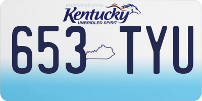 KY license plate 653TYU