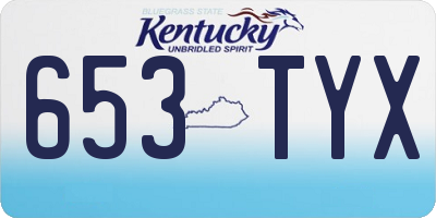 KY license plate 653TYX