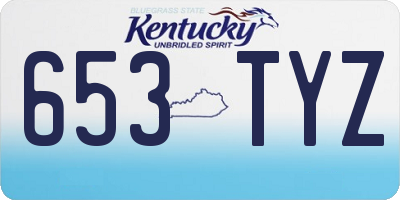 KY license plate 653TYZ